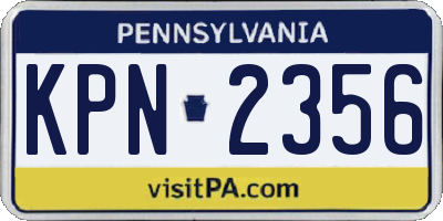PA license plate KPN2356
