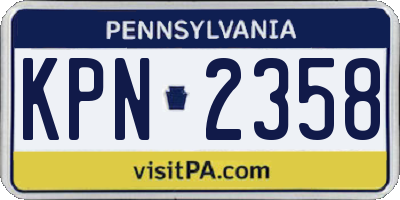 PA license plate KPN2358