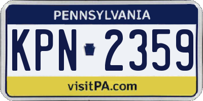 PA license plate KPN2359