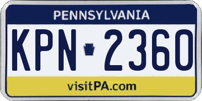 PA license plate KPN2360
