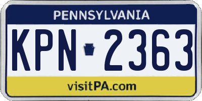 PA license plate KPN2363