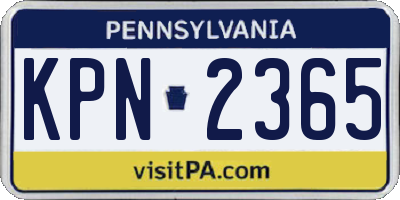 PA license plate KPN2365