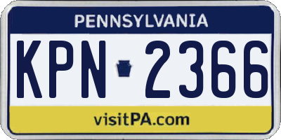 PA license plate KPN2366