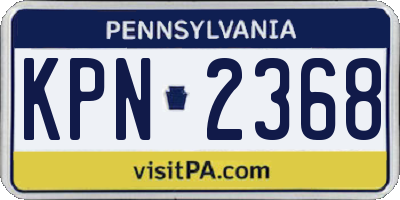 PA license plate KPN2368