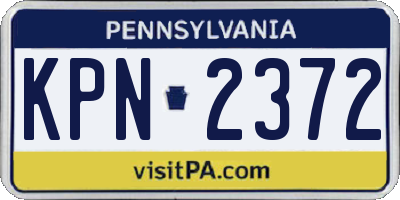PA license plate KPN2372