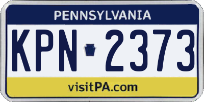 PA license plate KPN2373