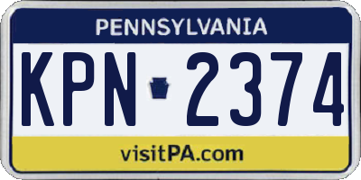 PA license plate KPN2374