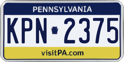 PA license plate KPN2375
