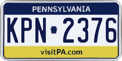 PA license plate KPN2376