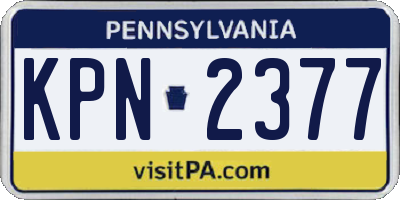 PA license plate KPN2377