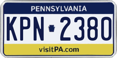 PA license plate KPN2380
