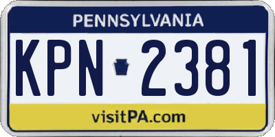 PA license plate KPN2381