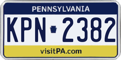 PA license plate KPN2382