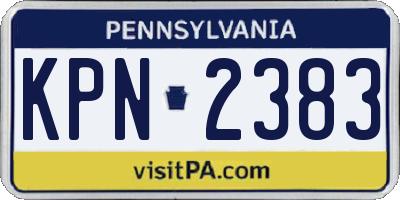 PA license plate KPN2383