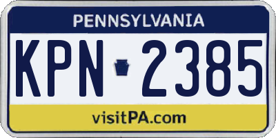 PA license plate KPN2385