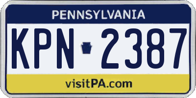 PA license plate KPN2387