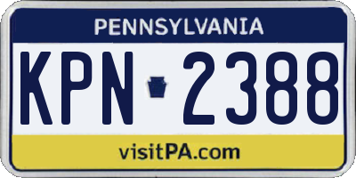 PA license plate KPN2388