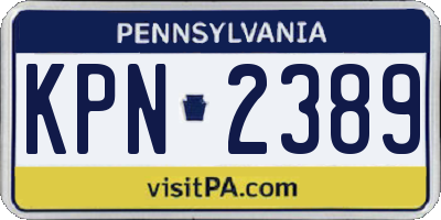 PA license plate KPN2389