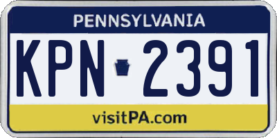 PA license plate KPN2391