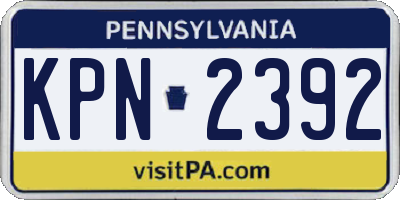 PA license plate KPN2392