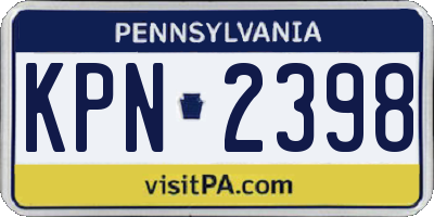 PA license plate KPN2398