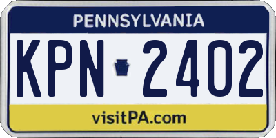 PA license plate KPN2402
