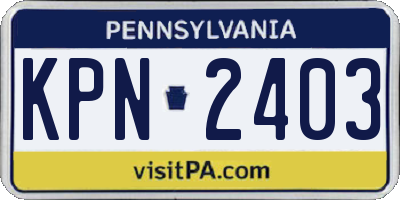 PA license plate KPN2403