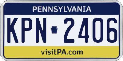PA license plate KPN2406
