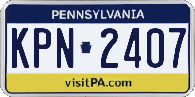PA license plate KPN2407