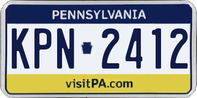 PA license plate KPN2412