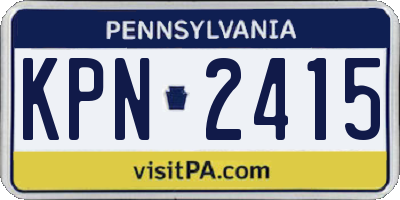 PA license plate KPN2415