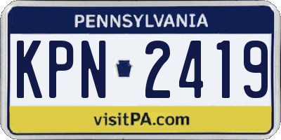 PA license plate KPN2419