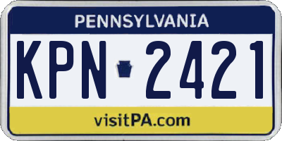PA license plate KPN2421