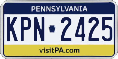 PA license plate KPN2425