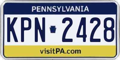 PA license plate KPN2428