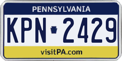 PA license plate KPN2429