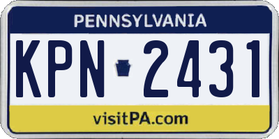 PA license plate KPN2431