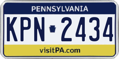 PA license plate KPN2434