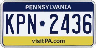 PA license plate KPN2436