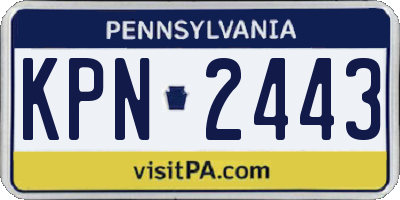 PA license plate KPN2443