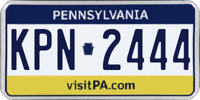PA license plate KPN2444