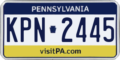 PA license plate KPN2445