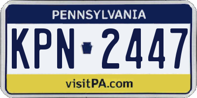 PA license plate KPN2447