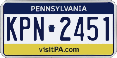PA license plate KPN2451