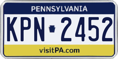 PA license plate KPN2452