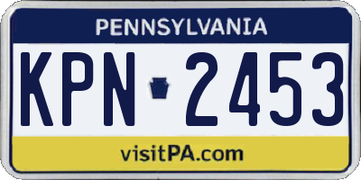 PA license plate KPN2453