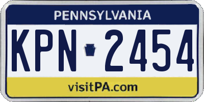 PA license plate KPN2454