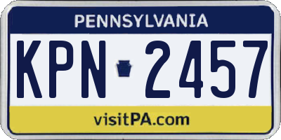 PA license plate KPN2457