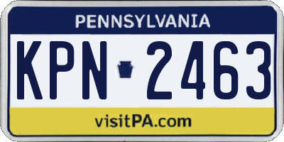 PA license plate KPN2463