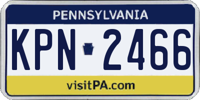 PA license plate KPN2466